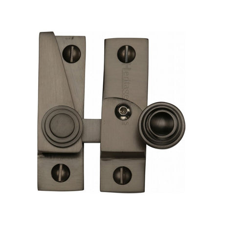 This is an image of a Heritage Brass - Sash Fastener Lockable Matt Bronze Finish, v1104l-mb that is available to order from Trade Door Handles in Kendal.