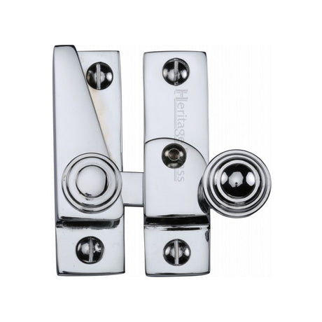 This is an image of a Heritage Brass - Sash Fastener Lockable Polished Chrome Finish, v1104l-pc that is available to order from Trade Door Handles in Kendal.