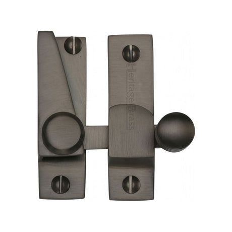 This is an image of a Heritage Brass - Sash Fastener Matt Bronze Finish, v1105-mb that is available to order from Trade Door Handles in Kendal.