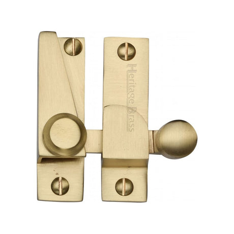 This is an image of a Heritage Brass - Sash Fastener Satin Brass Finish, v1105-sb that is available to order from Trade Door Handles in Kendal.