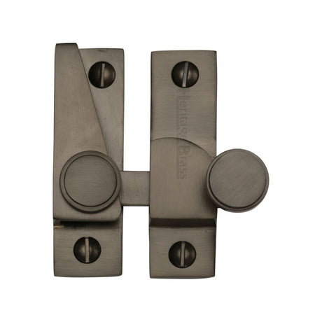 This is an image of a Heritage Brass - Sash Fastener Matt Bronze Finish, v1106-mb that is available to order from Trade Door Handles in Kendal.