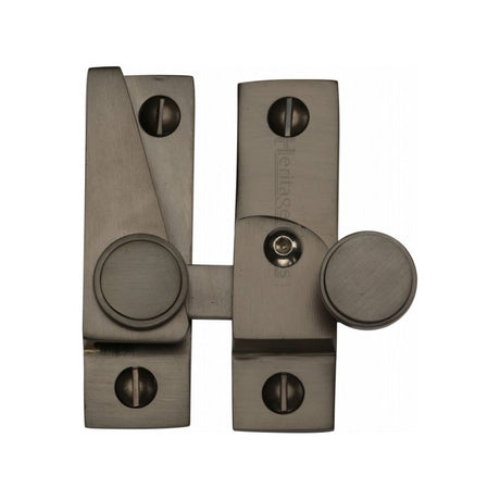 This is an image of a Heritage Brass - Sash Fastener Lockable Matt Bronze Finish, v1106l-mb that is available to order from Trade Door Handles in Kendal.