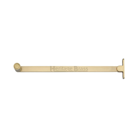 This is an image of a Heritage Brass - Roller Arm Stay 254mm Satin Brass Finish, v1119-10-sb that is available to order from Trade Door Handles in Kendal.