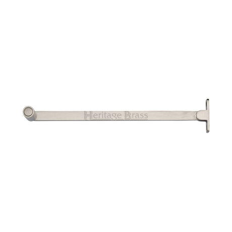 This is an image of a Heritage Brass - Roller Arm Stay 254mm Satin Nickel Finish, v1119-10-sn that is available to order from Trade Door Handles in Kendal.