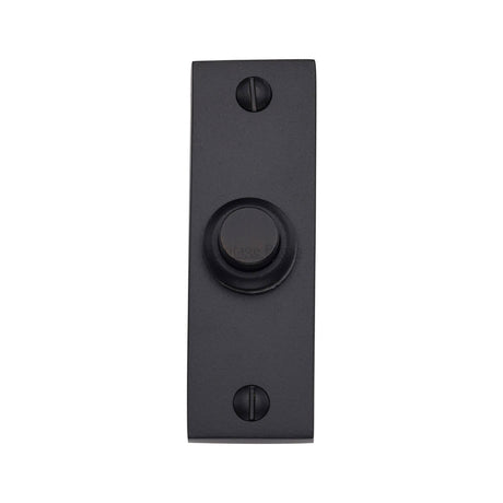 This is an image of a Heritage Brass - Rectangular Bell Push Matt Black finish, v1182-bkmt that is available to order from Trade Door Handles in Kendal.