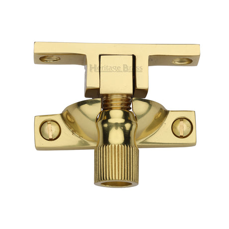 This is an image of a Heritage Brass - Narrow Brighton Sash Fastener Polished Brass finish, v2054-pb that is available to order from Trade Door Handles in Kendal.