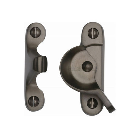 This is an image of a Heritage Brass - Fitch Pattern Sash Fastener Matt Bronze Finish, v2060-mb that is available to order from Trade Door Handles in Kendal.