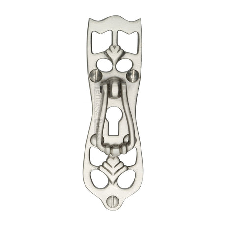 This is an image of a Heritage Brass - Cabinet Pull Ornate Design Satin Nickel Finish, v5023-sn that is available to order from Trade Door Handles in Kendal.
