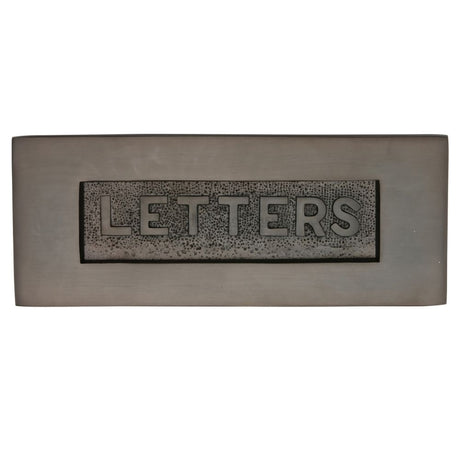 This is an image of a Heritage Brass - Embossed Letterplate 254 x 101mm - Matt Bronze Finish, v845-mb that is available to order from Trade Door Handles in Kendal.