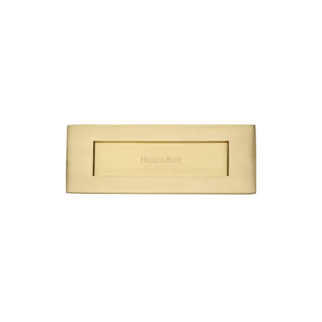 This is an image of a Heritage Brass - Letterplate 8" x 3" Satin Brass Finish, v850-203-sb that is available to order from Trade Door Handles in Kendal.