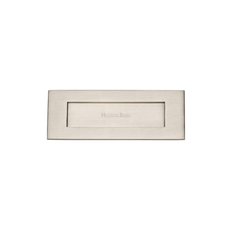 This is an image of a Heritage Brass - Letterplate 8" x 3" Satin Nickel Finish, v850-203-sn that is available to order from Trade Door Handles in Kendal.