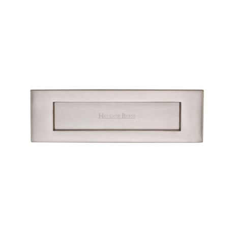 This is an image of a Heritage Brass - Letterplate 10" x 3" Satin Nickel Finish, v850-254-sn that is available to order from Trade Door Handles in Kendal.