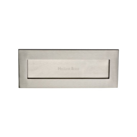 This is an image of a Heritage Brass - Letterplate 10" x 4" Satin Nickel Finish, v850-254-101-sn that is available to order from Trade Door Handles in Kendal.