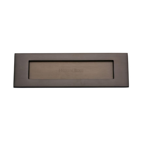 This is an image of a Heritage Brass - Letterplate 12" x 4" Matt Bronze Finish, v850-305-mb that is available to order from Trade Door Handles in Kendal.
