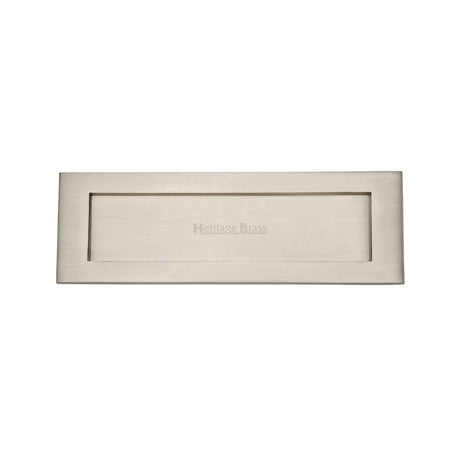 This is an image of a Heritage Brass - Letterplate 12" x 4" Satin Nickel Finish, v850-305-sn that is available to order from Trade Door Handles in Kendal.