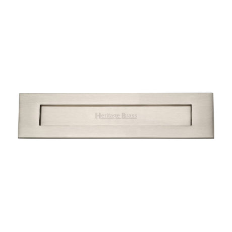 This is an image of a Heritage Brass - Letterplate 13" x 3" Satin Nickel Finish, v850-330-sn that is available to order from Trade Door Handles in Kendal.
