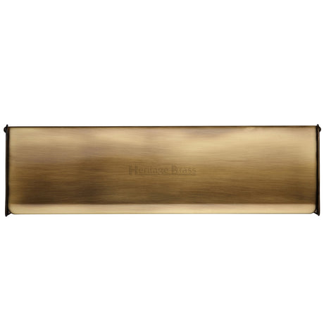 This is an image of a Heritage Brass - Interior Letterflap 15 3/4 x 4 Antique Brass finish, v860-403-at that is available to order from Trade Door Handles in Kendal.