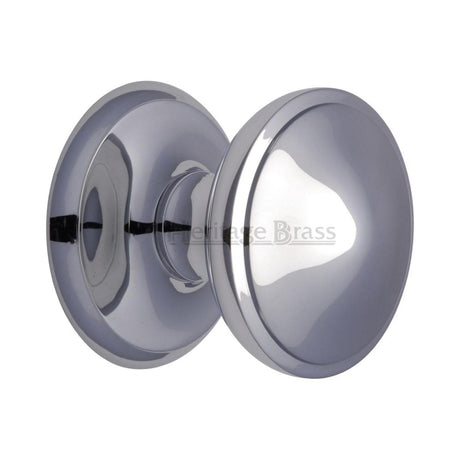 This is an image of a Heritage Brass - Round Centre Door Knob 3" Polished Chrome Finish, v900-pc that is available to order from Trade Door Handles in Kendal.