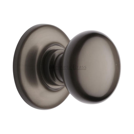 This is an image of a Heritage Brass - Centre Door Knob Round Design 3" Matt Bronze Finish, v901-mb that is available to order from Trade Door Handles in Kendal.