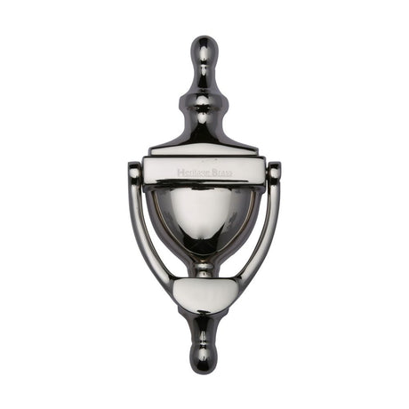 This is an image of a Heritage Brass - Urn Knocker 6" Polished Nickel Finish, v910-152-pnf that is available to order from Trade Door Handles in Kendal.