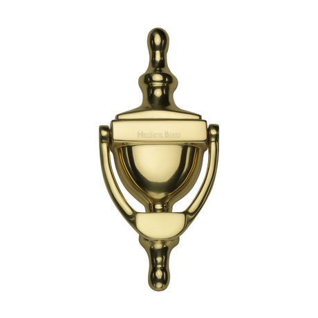 This is an image of a Heritage Brass - Urn Knocker 6" Unlacquered Brass finish, v910-152-ulb that is available to order from Trade Door Handles in Kendal.