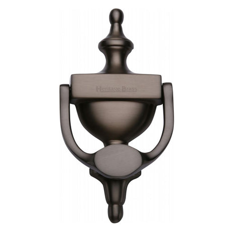 This is an image of a Heritage Brass - Urn Knocker 7 1/4" Matt Bronze Finish, v910-195-mb that is available to order from Trade Door Handles in Kendal.