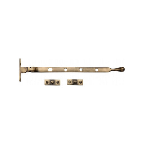 This is an image of a Heritage Brass - Casement Window Stay Ball Design 10" Antique Brass Finish, v992-10-at that is available to order from Trade Door Handles in Kendal.