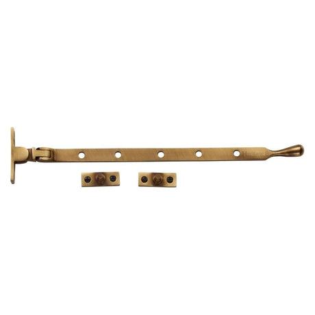 This is an image of a Heritage Brass - Casement Window Stay Ball Design 12" Antique Brass Finish, v992-12-at that is available to order from Trade Door Handles in Kendal.