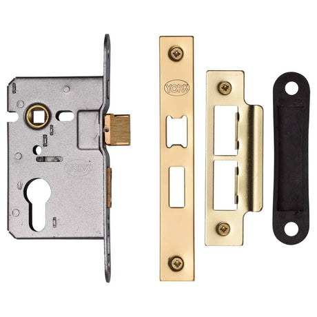 This is an image of a York - EURO SASH LOCK 2 1/2" PB, ykasle2-pb that is available to order from Trade Door Handles in Kendal.