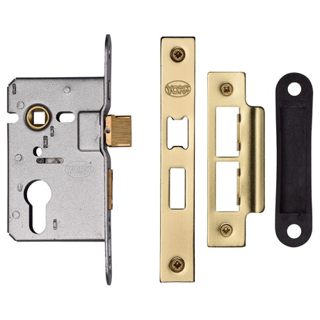 This is an image of a York - EURO SASH LOCK 2 1/2" SB, ykasle2-sb that is available to order from Trade Door Handles in Kendal.