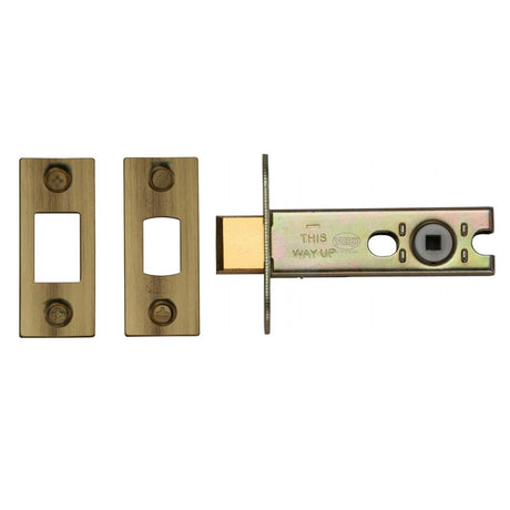 This is an image of a York - Architectural Tubular Bathroom Deadbolt 3" Antique Brass Finish, ykbdb3-at that is available to order from Trade Door Handles in Kendal.