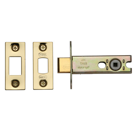 This is an image of a York - Architectural Tubular Bathroom Deadbolt 3" Polished Brass Finish, ykbdb3-pb that is available to order from Trade Door Handles in Kendal.