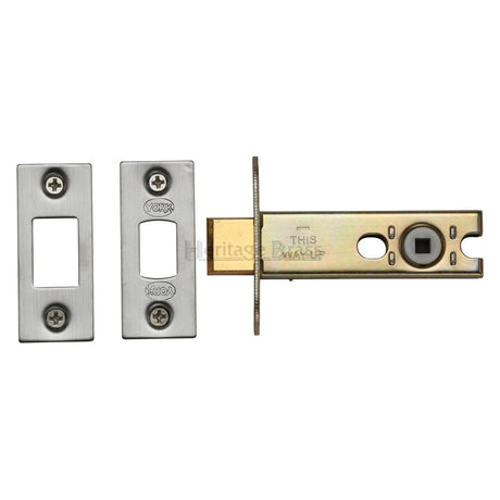 This is an image of a York - Architectural Tubular Bathroom Deadbolt 3" Satin Chrome/Nickel Finish, ykbdb3-sn-sc that is available to order from Trade Door Handles in Kendal.