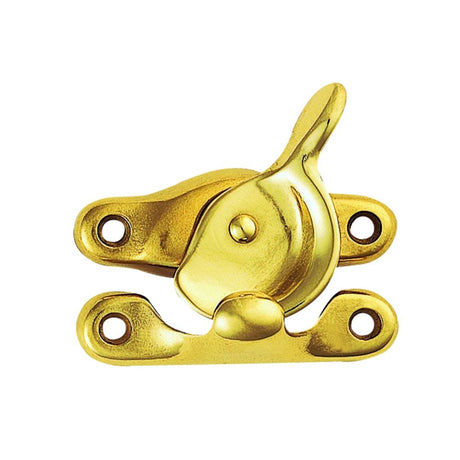 This is an image of a Carlisle Brass - Fitch Pattern Sash Fastener - Polished Brass that is availble to order from Trade Door Handles in Kendal.