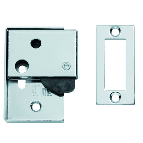 This is an image of a Carlisle Brass - Easi-Keep Latch - Polished Chrome that is availble to order from Trade Door Handles in Kendal.
