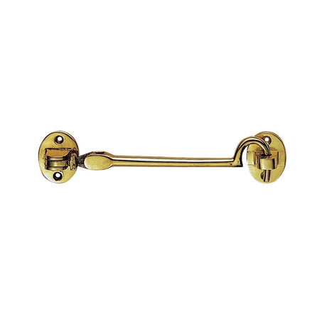 This is an image of a Carlisle Brass - Silent Pattern Cabin Hook - Polished Brass that is availble to order from Trade Door Handles in Kendal.