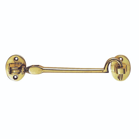 This is an image of a Carlisle Brass - Silent Pattern Cabin Hook - Polished Brass that is availble to order from Trade Door Handles in Kendal.