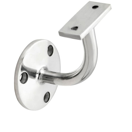 This is an image of a Carlisle Brass - Heavyweight Handrail Bracket - Polished Chrome that is availble to order from Trade Door Handles in Kendal.
