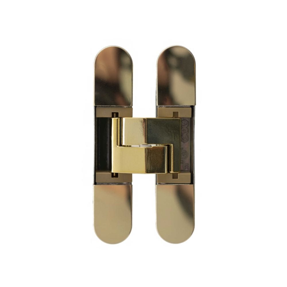 AGB Hinges Polished Brass / Concealed Hinges / 4" x (102mm) AGB Eclipse Fire Rated Adjustable Concealed Hinge - Polished Brass