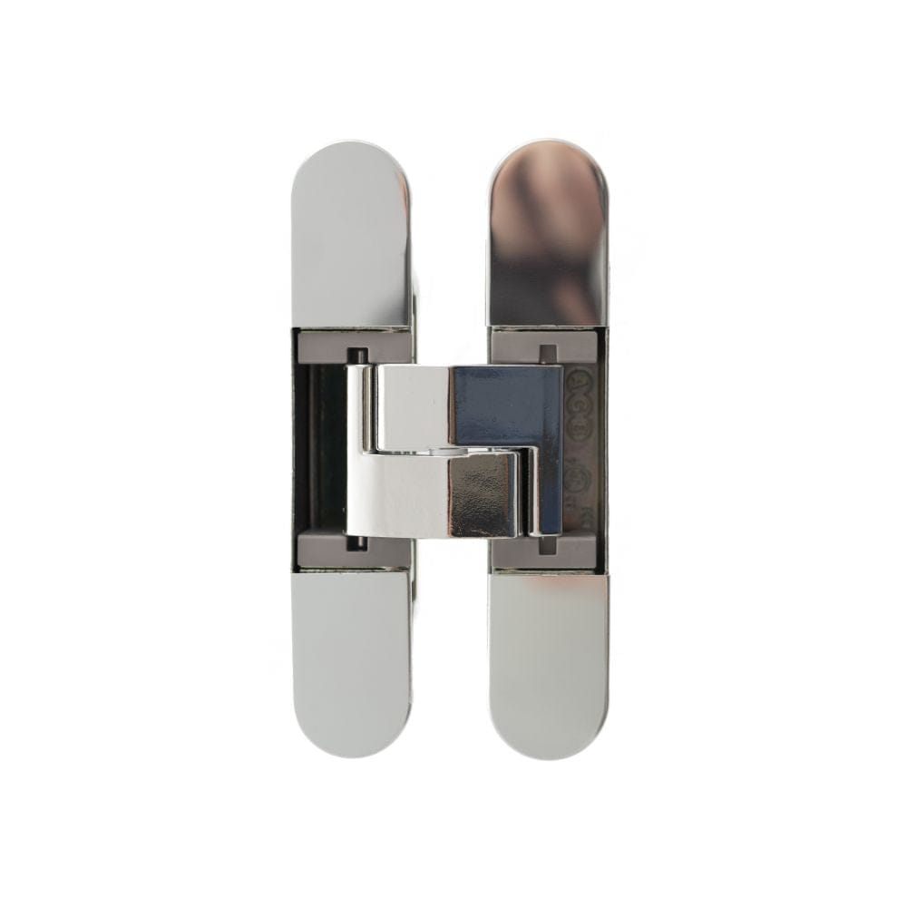 AGB Hinges Polished Nickel / Concealed Hinges / 4" x (102mm) AGB Eclipse Fire Rated Adjustable Concealed Hinge - Polished Nickel