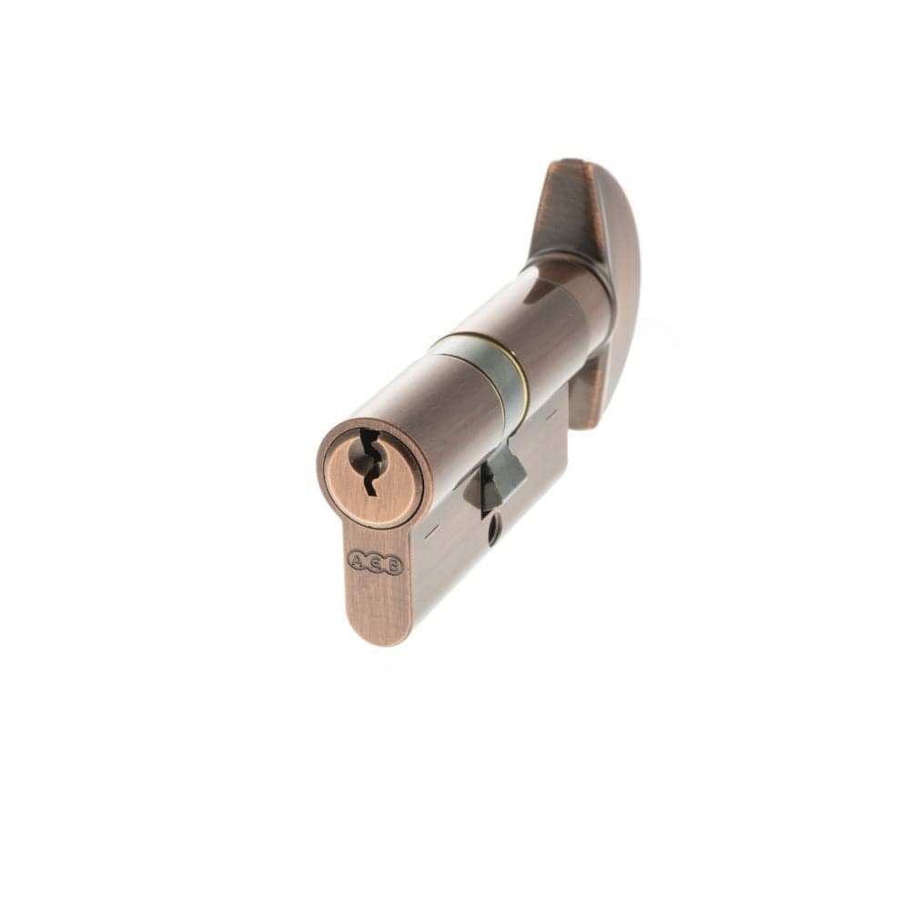 AGB Locks & Latches 30 x 30mm / Copper / Euro Cylinder & Turn AGB Euro Profile 5 Pin Cylinder Key to Turn 30-30mm (60mm) - Copper