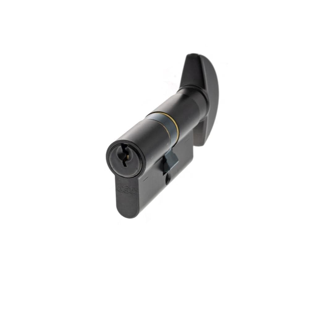 AGB Locks & Latches 30 x 30mm / Matt Black / Euro Cylinder & Turn AGB Euro Profile 5 Pin Cylinder Key to Turn 30-30mm (60mm) - Matt Black