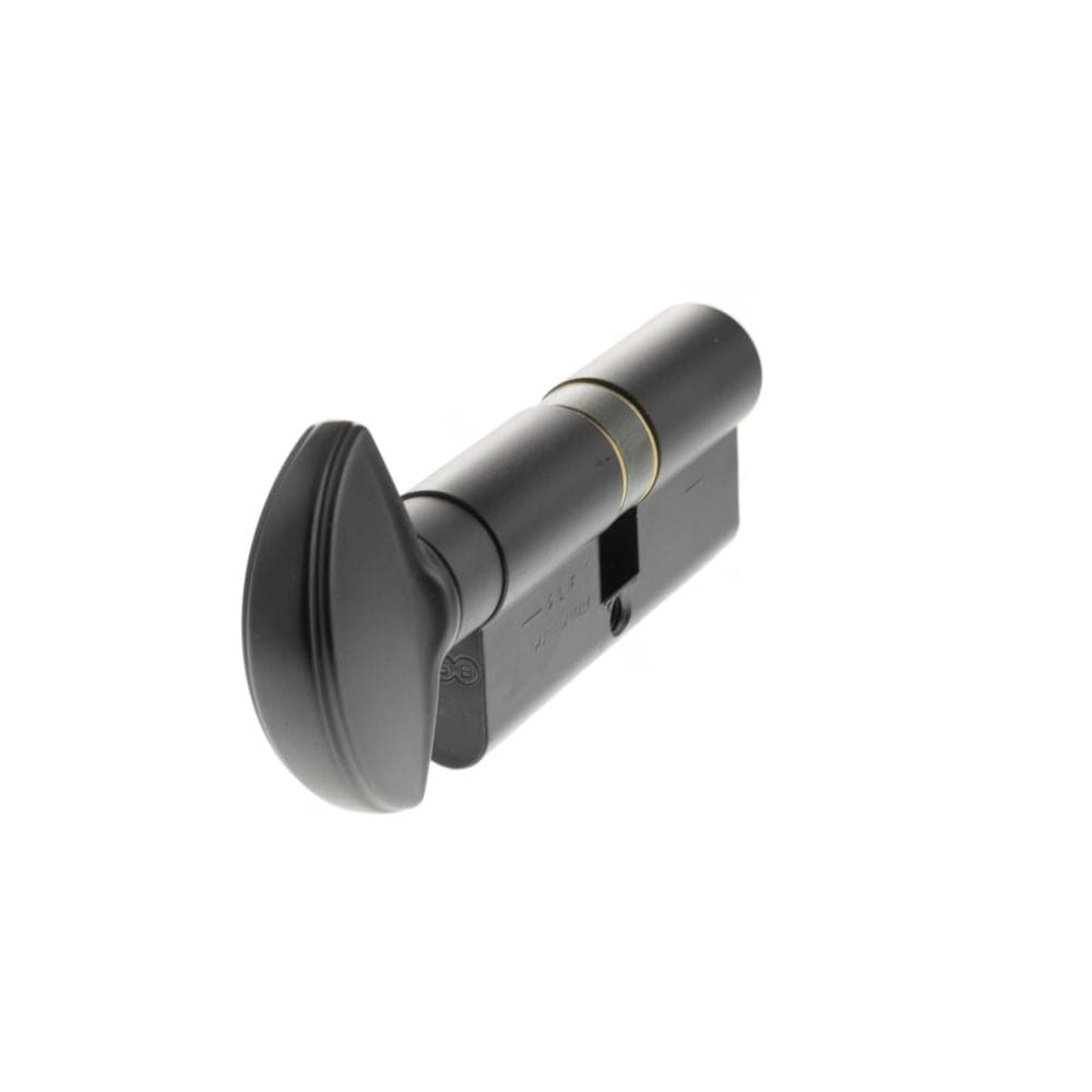 AGB Locks & Latches 35 x 35mm / Matt Black / Euro Cylinder & Turn AGB Euro Profile 5 Pin Cylinder Key to Turn 35-35mm (70mm) - Matt Black