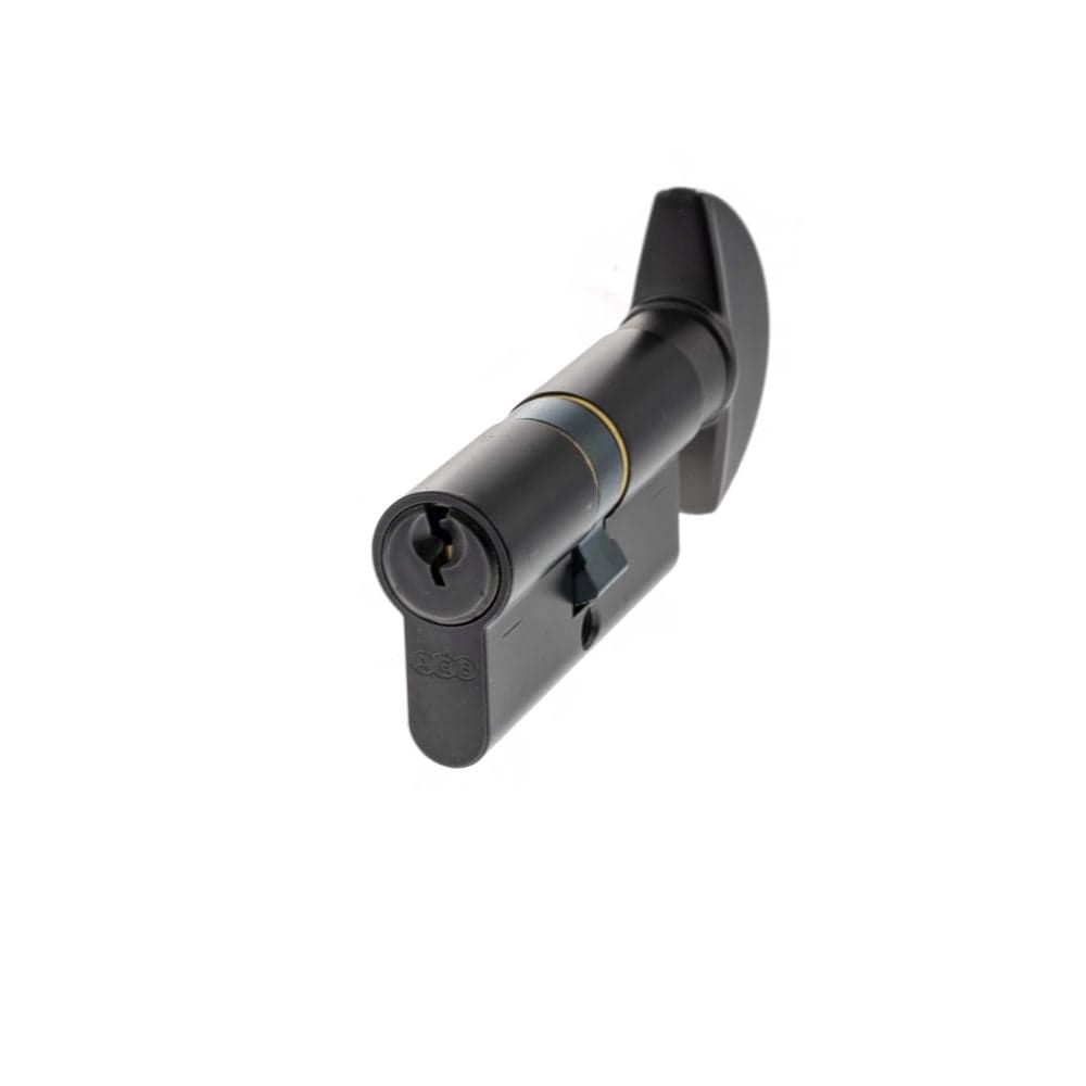 AGB Locks & Latches 35 x 35mm / Matt Black / Euro Cylinder & Turn AGB Euro Profile 5 Pin Cylinder Key to Turn 35-35mm (70mm) - Matt Black