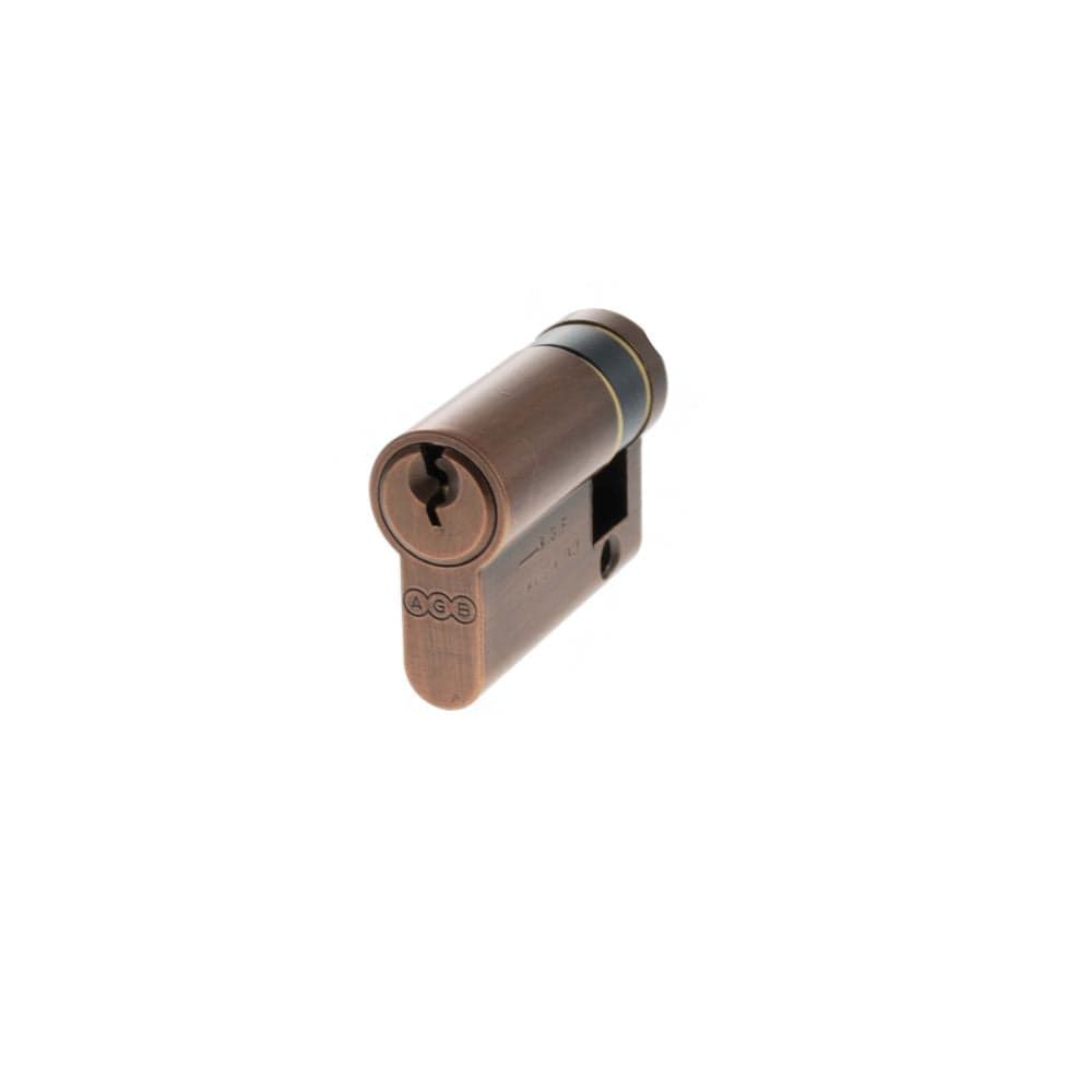 AGB Locks & Latches 35 x 15mm / Copper / Euro Cylinders Single AGB Euro Profile 5 Pin Single Cylinder 35-15mm (45mm) - Copper