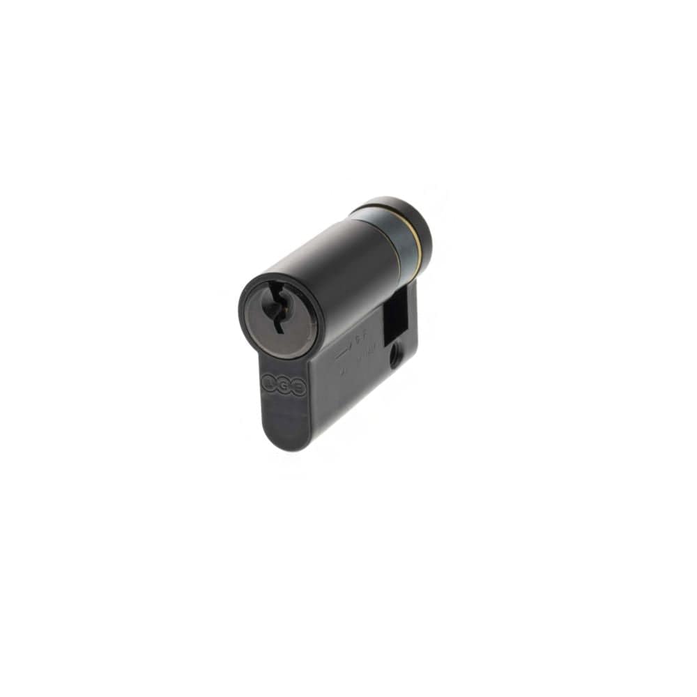 AGB Locks & Latches 35 x 15mm / Matt Black / Euro Cylinders Single AGB Euro Profile 5 Pin Single Cylinder 35-15mm (45mm) - Matt Black