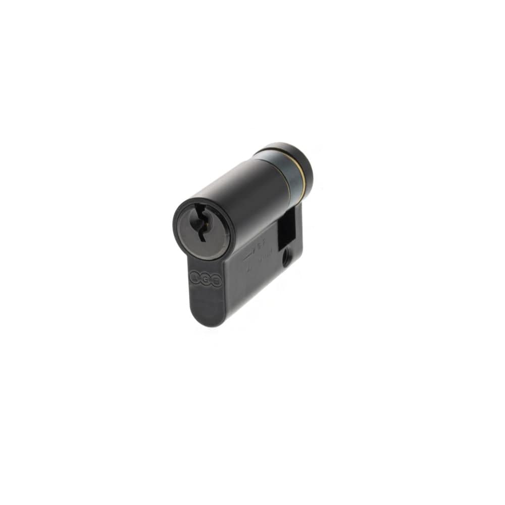 AGB Locks & Latches 35 x 15mm / Matt Black / Euro Cylinders Single AGB Euro Profile 5 Pin Single Cylinder 35-15mm (45mm) - Matt Black