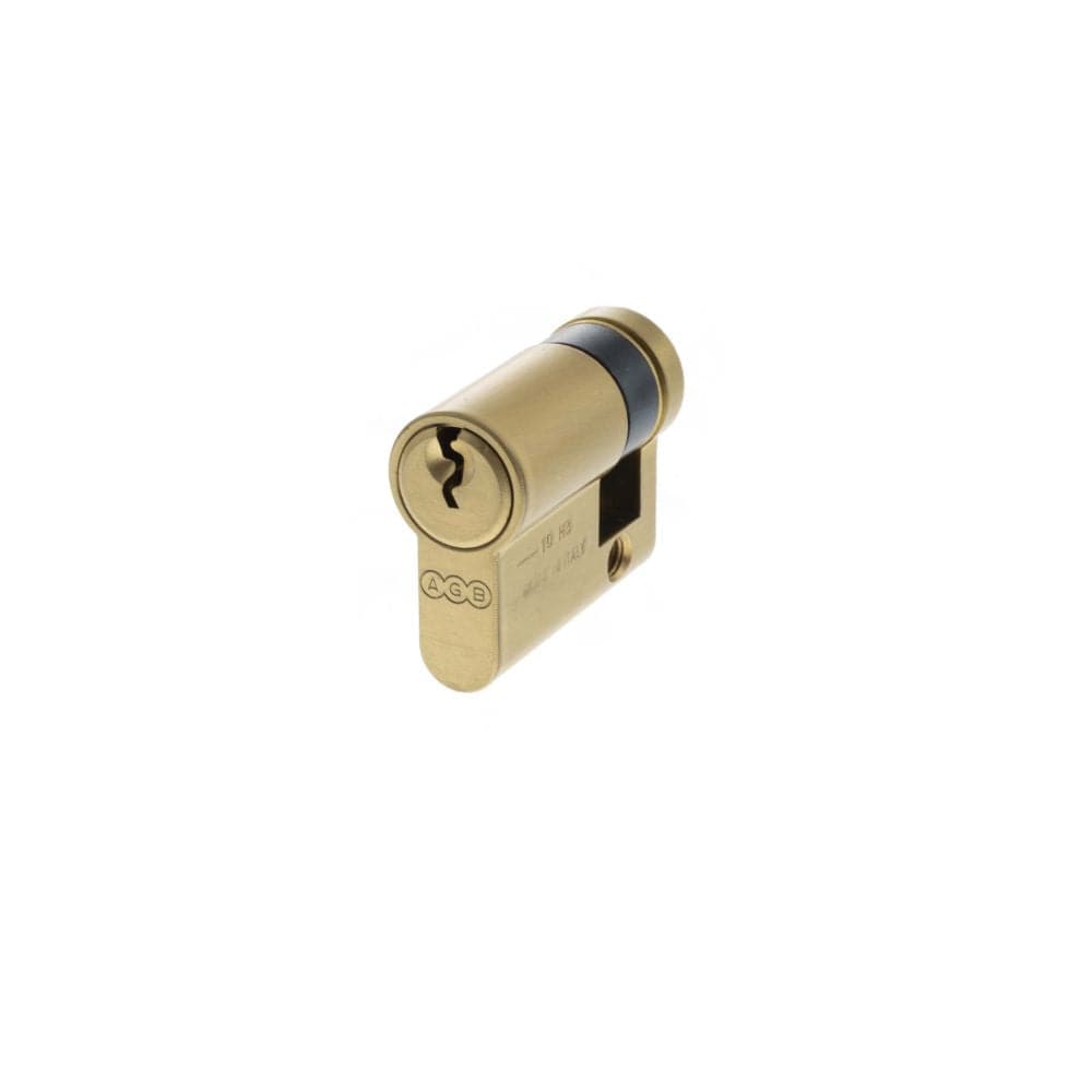 AGB Locks & Latches 35 x 15mm / Satin Brass / Euro Cylinders Single AGB Euro Profile 5 Pin Single Cylinder 35-15mm (45mm) - Satin Brass