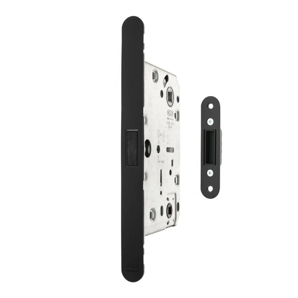 AGB Locks & Latches Matt Black / DIN Bathroom Lock AGB Revolution XT Magnetic Bathroom Lock 60mm backset - Matt Black