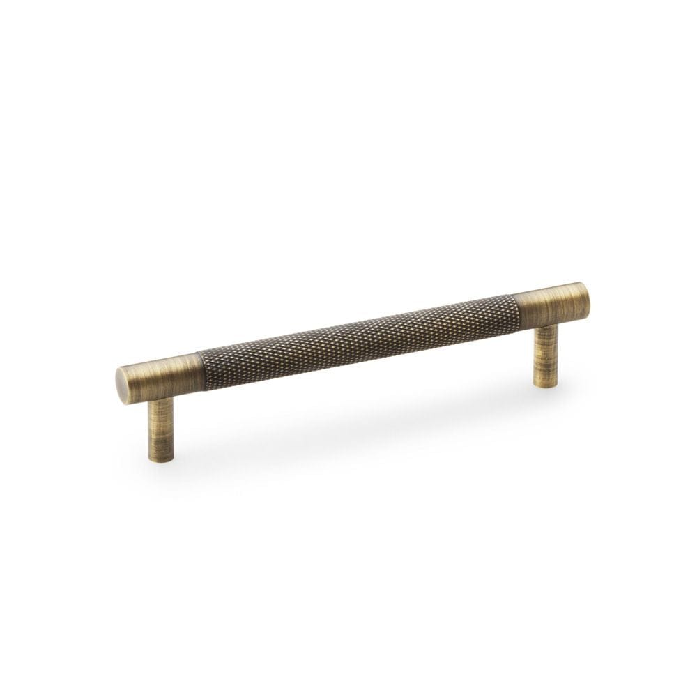 Alexander & Wilks Cabinet Hardware Antique Brass / Cabinet Pull Handles / 128mm Alexander & Wilks Brunel Knurled T-Bar Cupboard Handle - Antique Brass - Centres 128mm